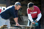 History Group Does Community Service Project At Green Frog Historic Village