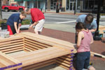 Art students assist Benson with Georgia sculpture installation