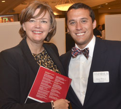Union Provost Carla Sanderson with Wilson at this year's Scholarship Symposium. (Photo by Morris Abernathy)