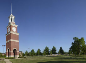 A new library would be built on the Great Lawn between Miller Tower and Jennings Hall. (Photo by Morris Abernathy)