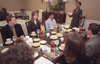 3/20/03 - Renee Jones, special events coordinator, teaches students the right way to interview over lunch at a recent event held by Career Services.