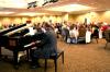 Attendees of the 2008 Hall of Fame Banquet enjoyed a feast catered by Aramark, while Terry McRoberts' music accompanied their meal. - Photo by Kristi McMurry