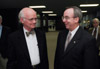 10/14/99 - President David S. Dockery visits with Martin E. Marty during his visit to campus for the Carls-Schwerdfeger History Lecture Series.