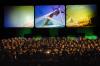 <em>Remembering February 5: An Evening of Celebration</em> featured a 250-voice community choir and a 30-piece orchestra with screens displaying the progress Union has made in rebuilding the facilities that were destroyed by the tornado.  - Photo by Morris Abernathy