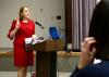 Kimberly Thornbury, dean of students, speaks to students during Leadership U about how time management is part of being an effective leader.  Leadership U is every second Tuesday of the month. - Photo by Kristi McMurry