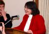 Mary Ann Poe, social work chair, gives a short acceptance speech after receiving the honor of being named Altrusa International Club's Woman of the Year. - Photo by Kristi McMurry