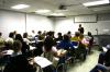 Keith Bates, assistant professor of history, teaches to a room full of students during the Spring 2009 semester. - Photo by Kristi McMurry