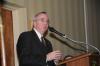 President Dockery says a few words after being named the Jackson Exchange Club's Man of the Year. - Photo by Jim Veneman
