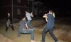 03/74/09 - Kellyn Clay, sophomore art major, Andrew Spena, junior music major, Blake Stannard, junior Biblical studies major, and Scott McSwain, junior Spanish major, participate in a pillow fight in the Ayers courtyard.