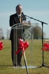 4/17/09 - President Dockery gives closing remarks after the groundbreaking ceremony for the new academic building for the School of Pharmacy. - Beth Spain