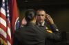 Computer science graduate Jacob Lynn recites his oath to join the army.  Lynn was Union's first graduate to participate in a regional ROTC program. - Photo by Sarah Palmer