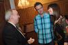 08/18/09 - President Dockery visits with Keith and Kristyn Getty prior to their performance for the Faculty/Staff Dinner.