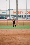 05/146/03 - Amanda Dixon, right fielder from Pineville, La. at the 2003 NAIA Softball World Series in Decatur, Ala. versus the University of Mary.