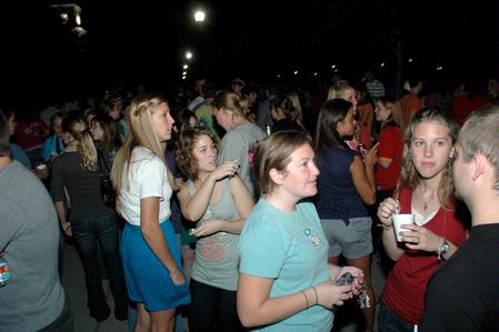 Union students mingle in front of White Hall during the annual Howdy Party.