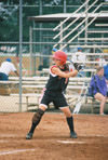 05/146/03 - Holly Haycraft, center fielder and leadoff hitter from Dyersburg, Tenn. at the 2003 NAIA Softball World Series in Decatur, Ala. versus the University of Mary.