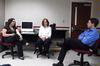 9/2/09 - Melinda Eckley, assistant professor of art, and Kathy Chute, associate professor of communication arts, conduct an American Advertising Federation meeting with Steve Chandler. - Kristi McMurry