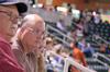 Bryan Dawson, professor of mathematics, enjoys a Diamond Jaxx baseball game on college night at Pringles Park. - Photo by Kristi McMurry