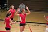 The Lady Bulldog volleyball team celebrates a point in their game against Martin Methodist.  The women won this match 3-0. - Photo by Kristi McMurry