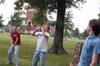 9/11/09 - James Jones, junior engineering major, hits the ball during a fun volleyball game after a departmental meal. - Kristi McMurry