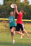 The Onions, an independent intramural team, go up against their Zeta opponents in an ultimate frisbee game. - Photo by Kristi McMurry
