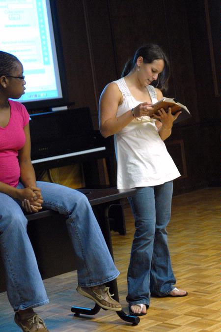 The MOSAIC Choir kicks off their practice with a devotional.