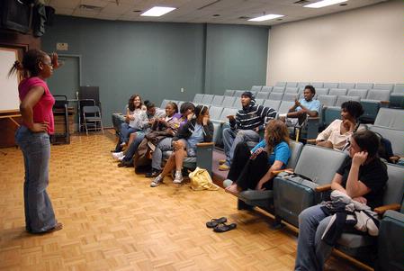 The MOSAIC Choir practices a new song together at the beginning of the fall 2009 semester.