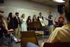 Katelyn O'Roarke, junior biology major, inducts new members into Phi Alpha Theta, the history society. - Photo by Sarah Palmer