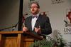 Nathan Finn, assistant professor of church history and Baptist studies at Southeastern Baptist Theological Seminary, delivers an address entitled "Southern Baptists and Evangelicals: Passing on the Faith to the Next Generation" at the Southern Baptists, Evangelicals and the Future of Denominationalism conference. - Photo by Abby Ott