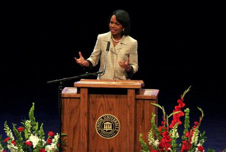 Condoleezza Rice, who served as secretary of state for President George W. Bush, was the keynote speaker for Union’s 12th annual Scholarship Banquet at the Carl Perkins Civic Center.