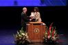 President Dockery thanks Former Secretary of State Condoleezza Rice for her keynote speech at the 2009 Scholarship Banquet. - Photo by Kristi McMurry