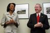 Former U.S. Secretary of State Condoleezza Rice laughs with students and faculty before the 2009 Scholarship Banquet. - Photo by Beth Spain