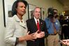 Former U.S. Secretary of State Condoleezza Rice answers questions from students and faculty before the 2009 Scholarship Banquet. - Photo by Beth Spain