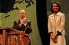 President Dockery and the audience applauds Condoleezza Rice for the address she presented at the 2009 Scholarship Banquet. - Photo by Beth Spain