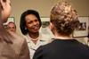 Condaleezza Rice speaks with students before the 2009  Scholarship Banquet. - Photo by Megan Bailey