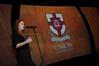 SGA President Courtney Bragg gives the invocation at the 2009 Scholarship Banquet. - Photo by Morris Abernathy