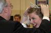 Dr. Dockery crowns Katy Pope, senior art major, homecoming queen during half-time of the lady bulldogs basketball game on November 7, 2009. - Photo by Megan Bailey