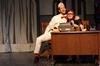 Billy, played by Chad Hoy, junior theater major, attempts to woo Charlie, played by Tiffany Wade, sophomore English major in the Union University Players' production of "Zombies from the Beyond." - Photo by Megan Bailey