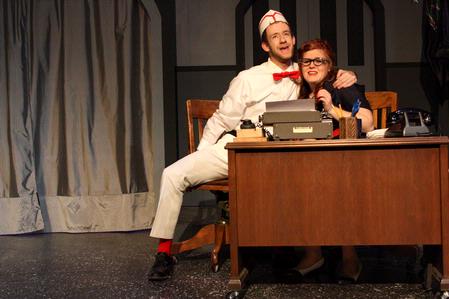 Billy, played by Chad Hoy, junior theater major, attempts to woo Charlie, played by Tiffany Wade, sophomore English major in the Union University Players' production of "Zombies from the Beyond."