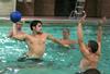 Lambda Chi and the SAE Goats compete in an intramural water polo tournament.  - Photo by Kristi McMurry