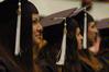 Tara Daniel, family studies graduate, listens to Gene Fant's address during fall graduation. - Photo by Sarah Palmer
