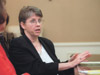 Jill Webb, Director of the Master of Science in Nursing Program and Associate Professor of Nursing, during an interview for Unionite feature - The Question of Healthcare
 - Photo by Jim Veneman