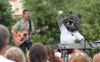 08/5/03 - Buster hams it up with Steven Curtis Chapman during an adlib performance of 