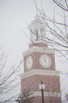 Snow falls on the beautiful centerpiece of Union University, Miller Tower, on January 29th, the first snow of 2010. - Photo by Morris Abernathy