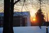 The sun sets over Union's snow covered campus. - Photo by Morris Abernathy