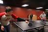 Alex Brown, sophomore journalism major, plays ping-pong with Joe Ladisa, sophomore DMS major, in one of the game rooms in the new Bowld Commons building.  - Photo by Angela Abbamonte