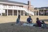 Students enjoy the large space in front of the new Bowld Commons on one of the first warm days of the year.  - Photo by Lauren Laster