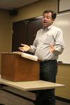 Mark Dever, pastor of Capitol Hill Baptist Church in Washington, D.C., speaks to students in the Bowld Commons on the importance of the church. - Photo by Lauren Laster