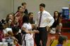 03/16/10 - Coach Mark Campbell gives Jessica Graves, senior journalism major, a pep talk before she takes to the court in Game 1 of the NAIA Women's Basketball National Tournament against Southwestern Assemblies of God University. The Lady Bulldogs won 86-47.