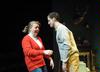 Jillian Barron, freshman, and Chad Hoy, sophomore, both theatre speech majors, perform as Molly and Mr. Paravacini in the murder mystery The Mousetrap, presented by Union University Players. - Photo by Morris Abernathy