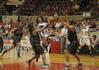 03/19/10 - Jessica Graves, senior journalism major, battles for the ball against Southern Polytechnic State University in the Second Round game of the NAIA National Tournament. The Lady Bulldogs won 70-47.